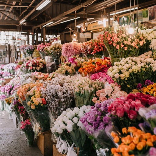 Flower market fresh colorful bouquet