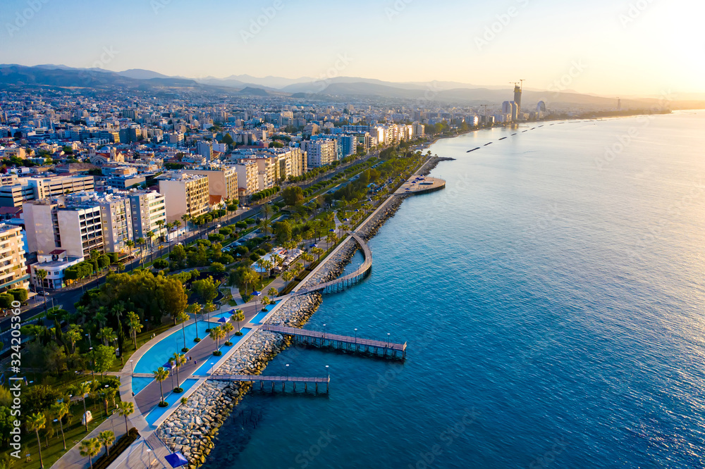 Limassol Molos promenade sunset