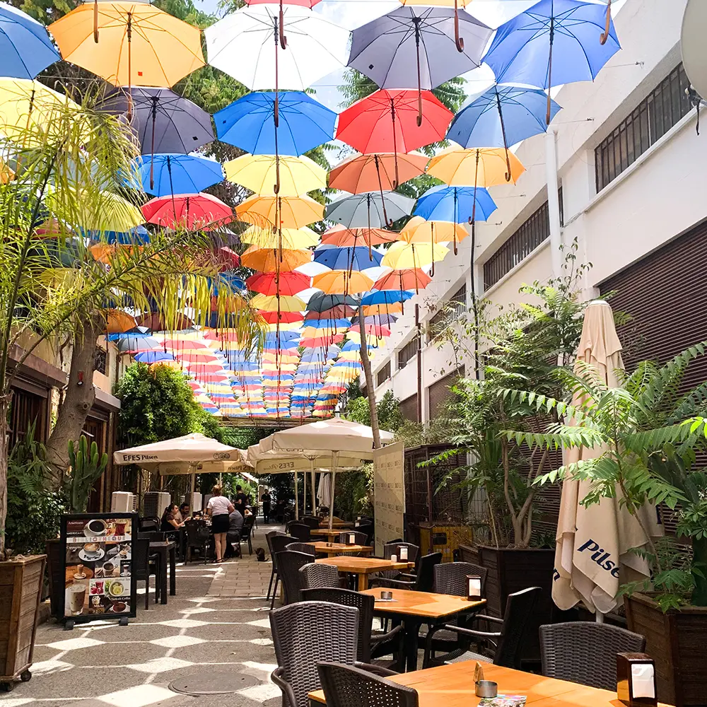 Old Town Limassol streets cafes