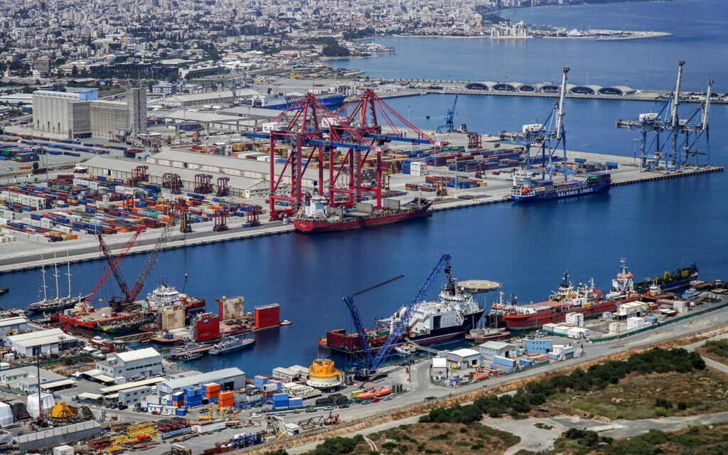 Limassol Port Cyprus aerial view