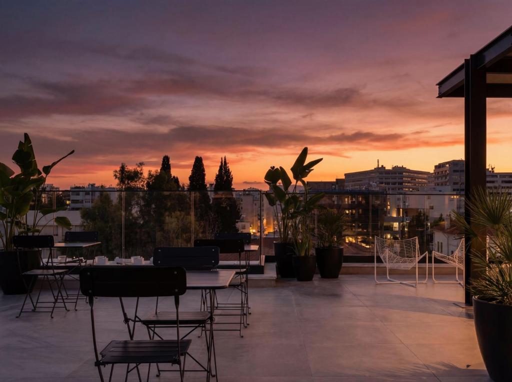 Limassol rooftop bar sunset