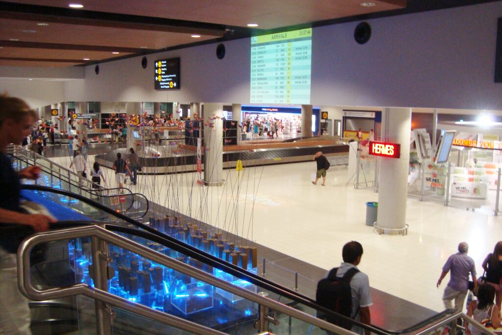 Larnaca International Airport arrivals hall Cyprus