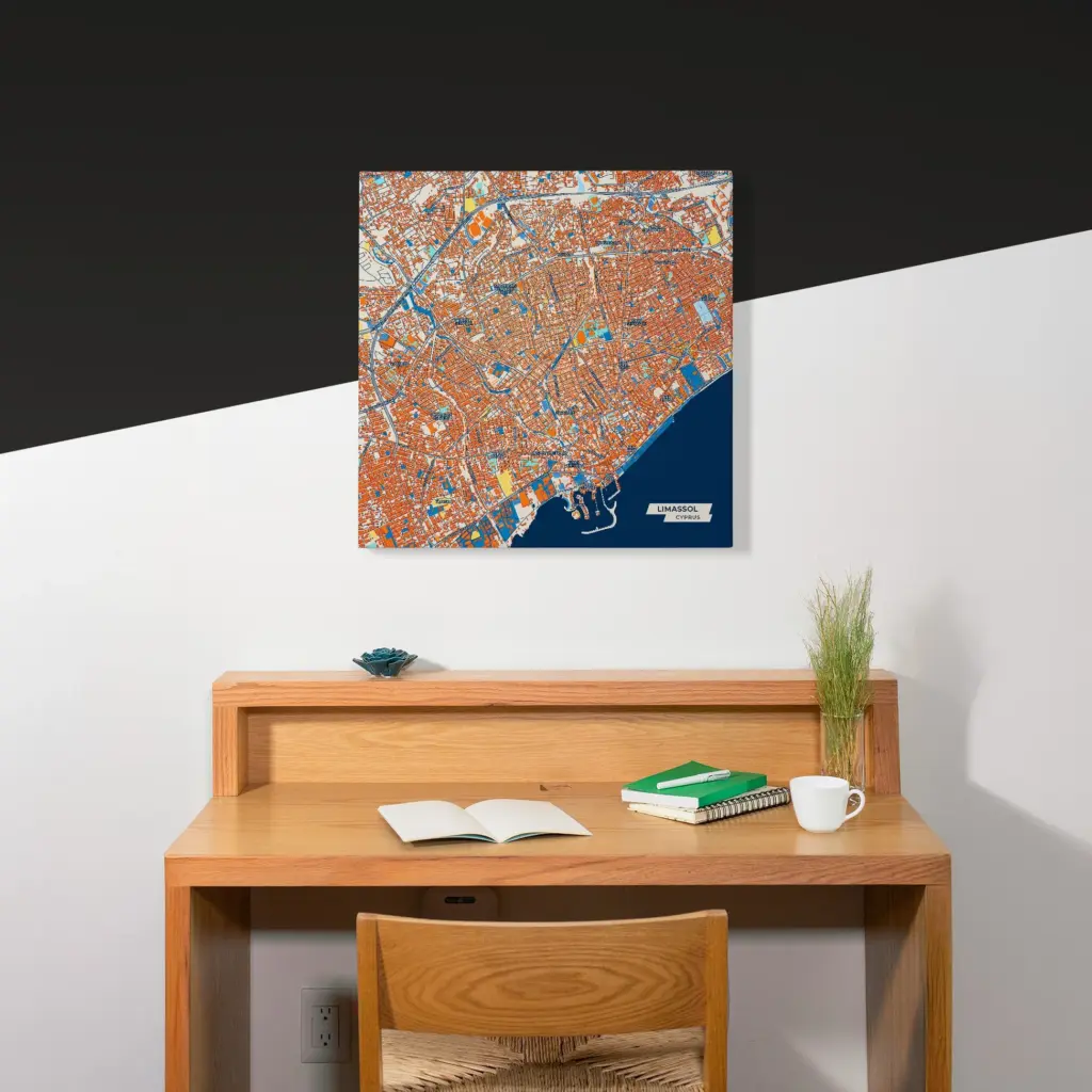 Limassol city map Cyprus