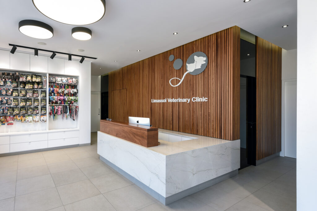 pet shop Limassol interior dog food shelves