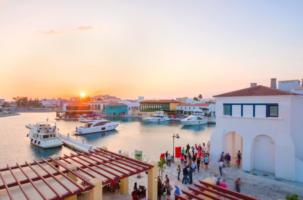 Limassol Marina Cyprus sunset