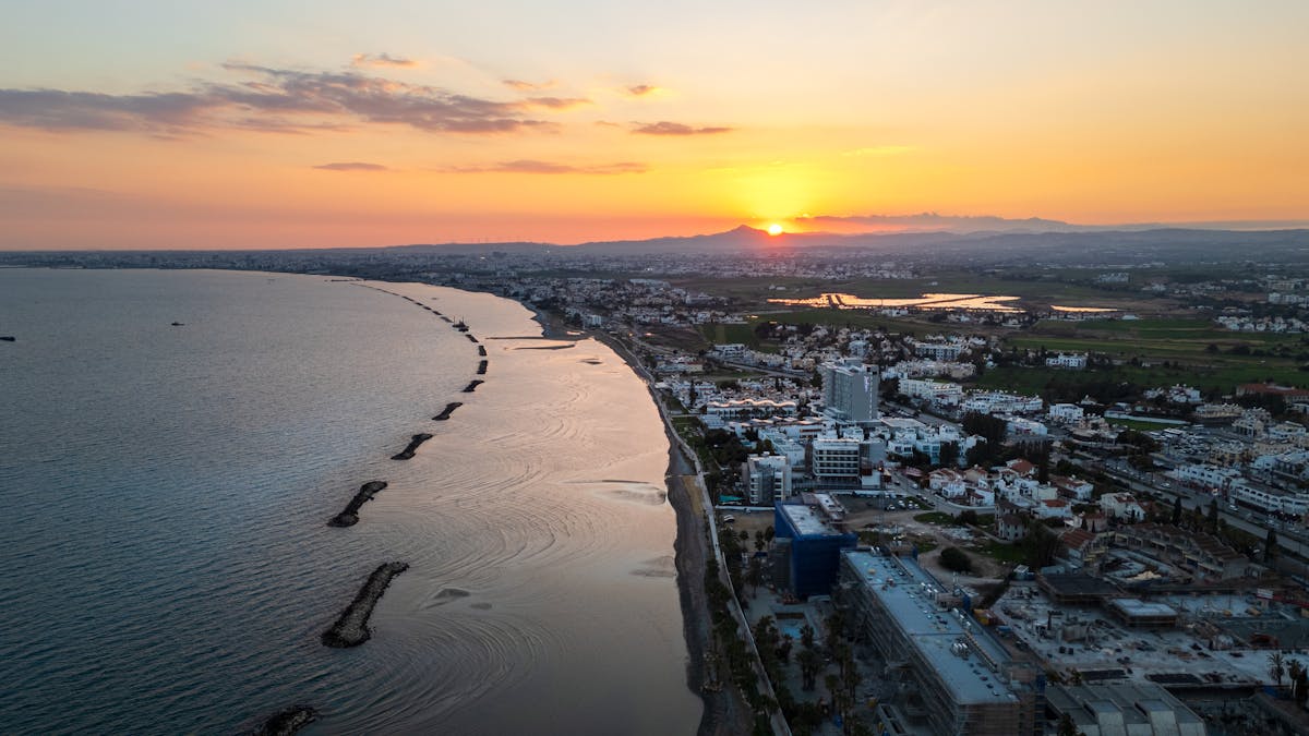 Aerial view of Limassol coastline, Cyprus