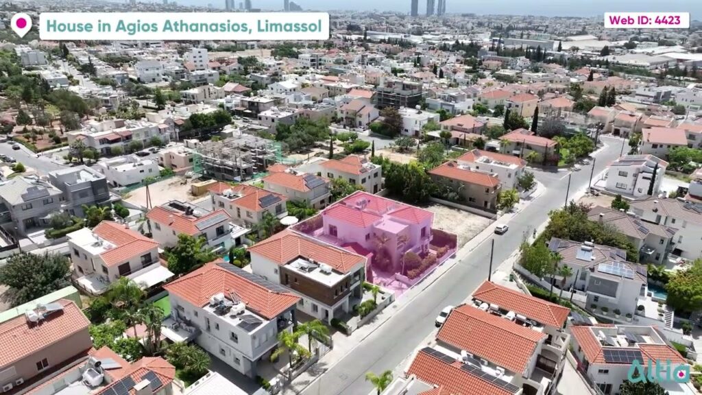 Limassol residential neighborhood Cyprus aerial view