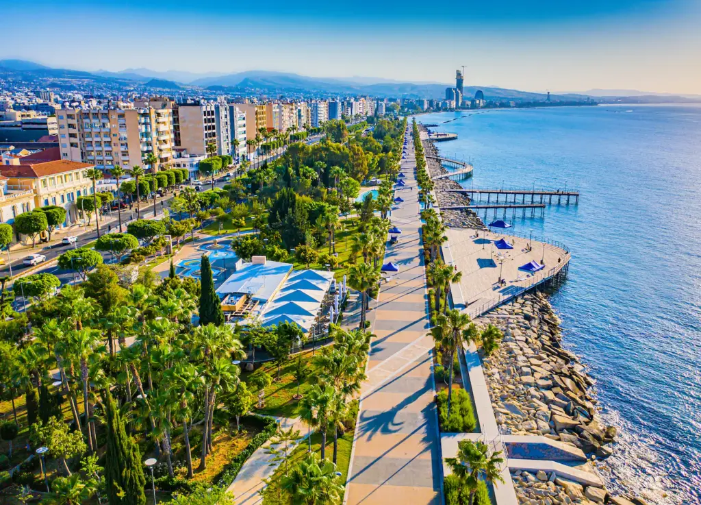 Limassol beach summer tourists